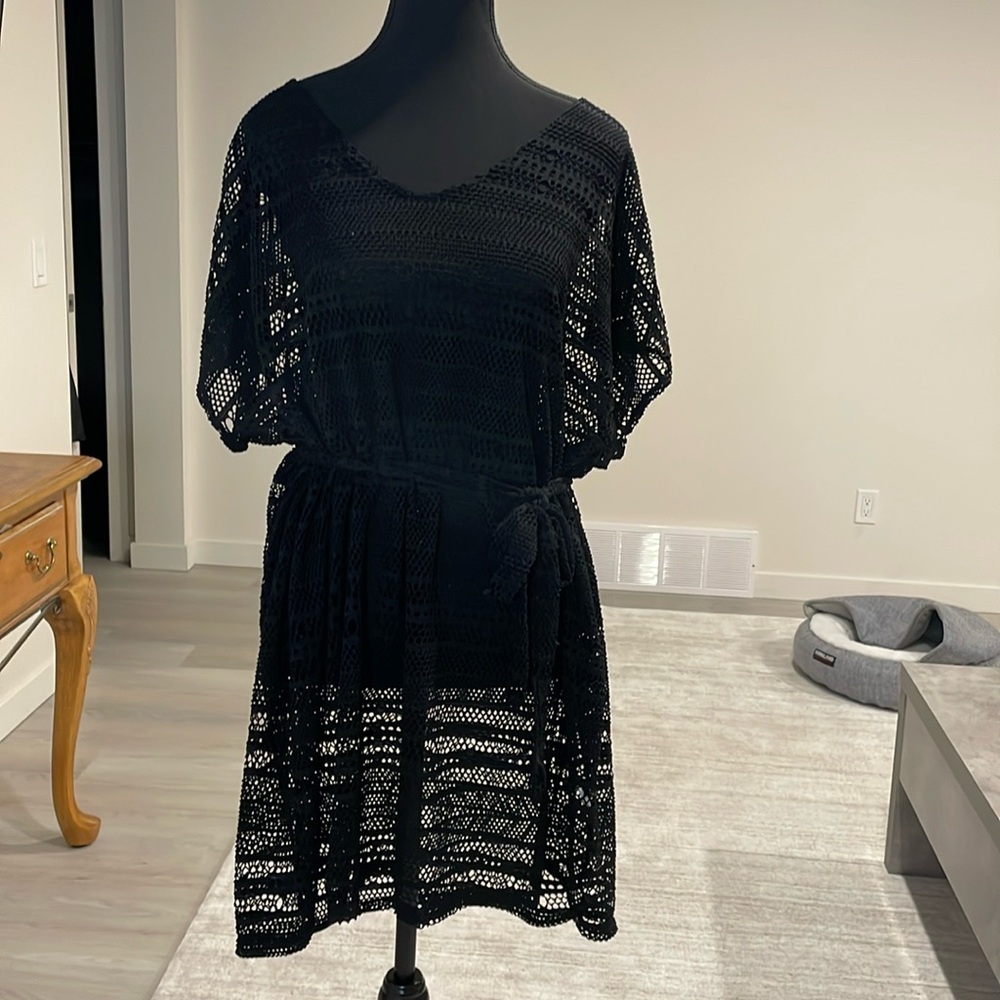 JESSICA  Open Weaver Swimsuit Cover-up with Belt .